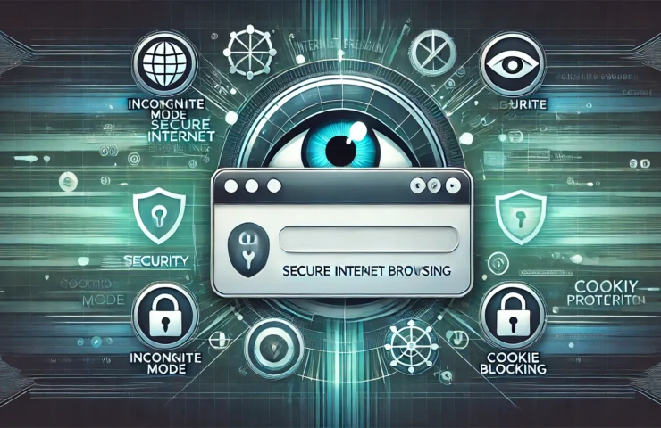 DALL·E 2025-01-27 12.28.16 - A modern graphic in 16_9 aspect ratio focusing on secure internet browsing and privacy protection. The design features a stylized browser window at th